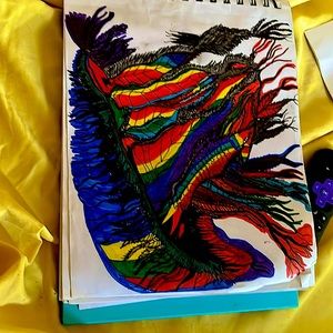 Rainbow peacock drawing of peace